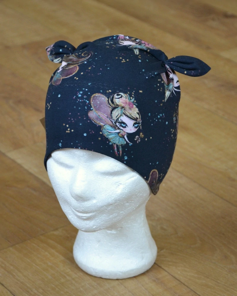 Čepice tvarovaná s oušky "Noční víly" vel. 47-51cm