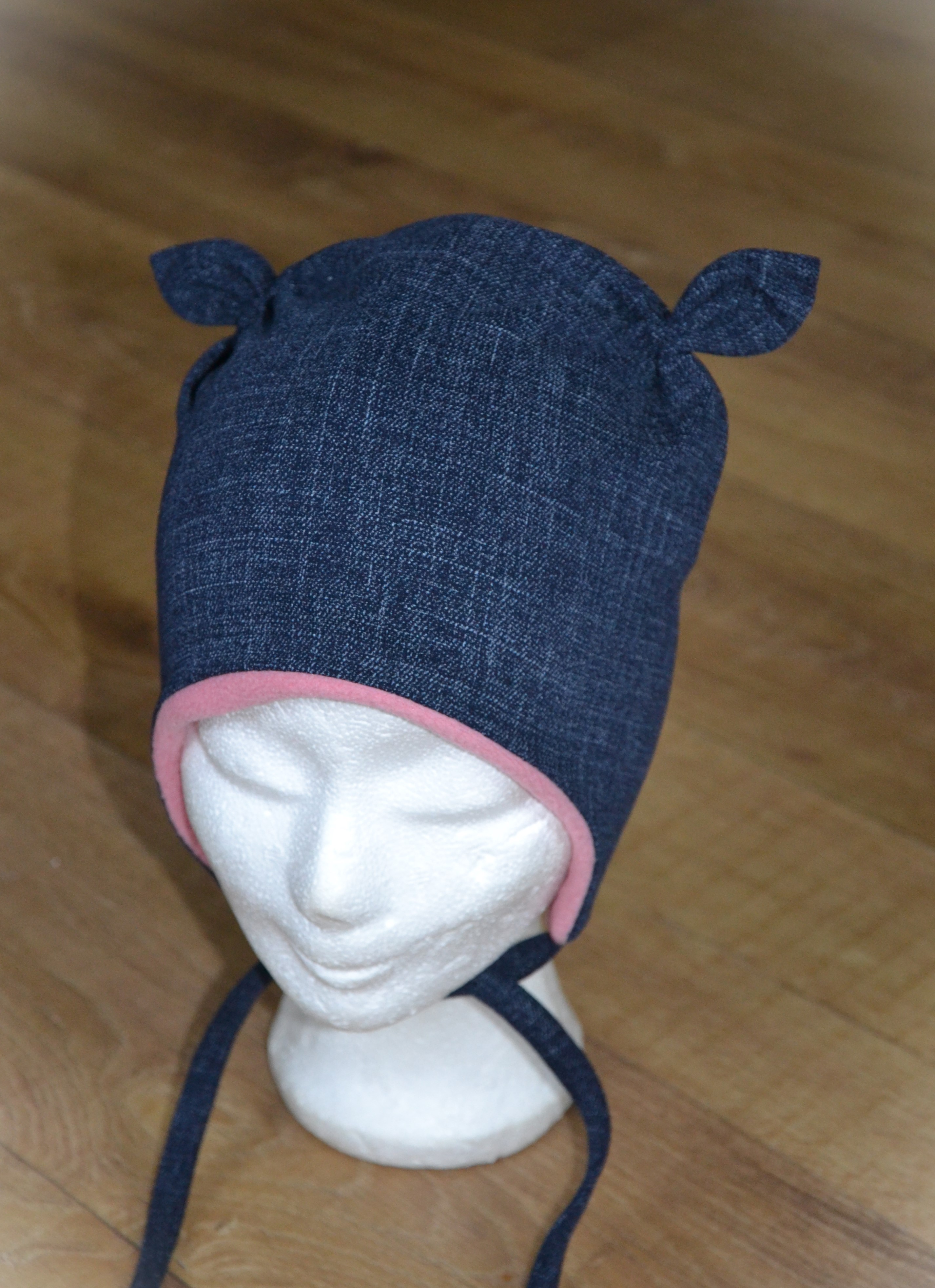 Jeans + pudrový fleece vel. 49-52/3cm
