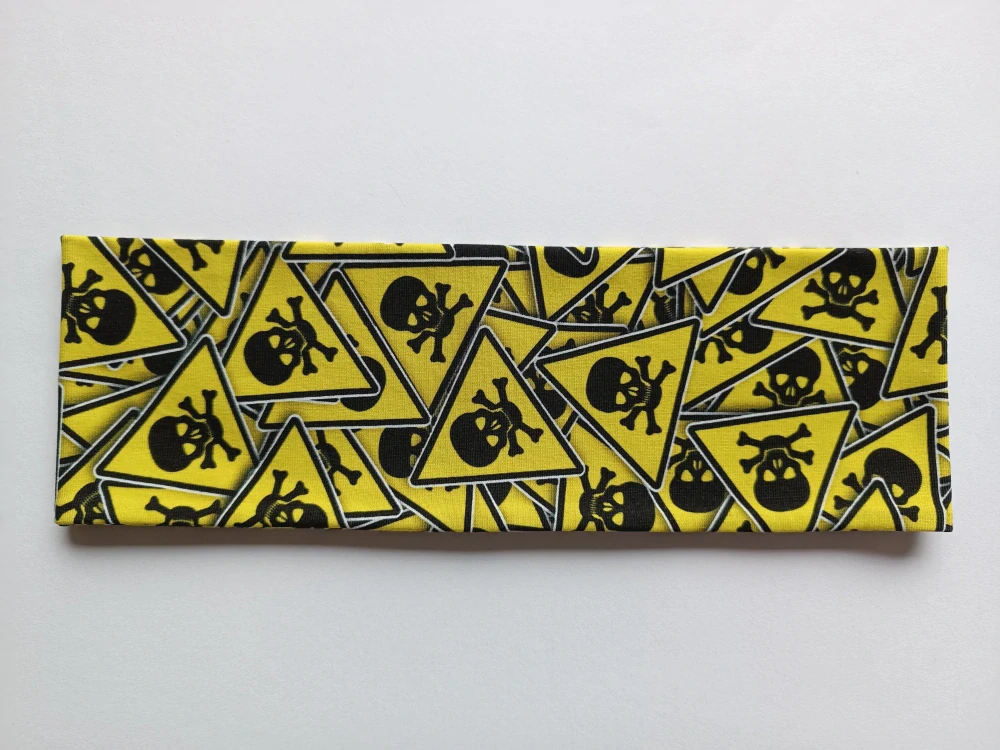 Dvojitá oboustranná čelenka "Danger" vel. 54-58cm