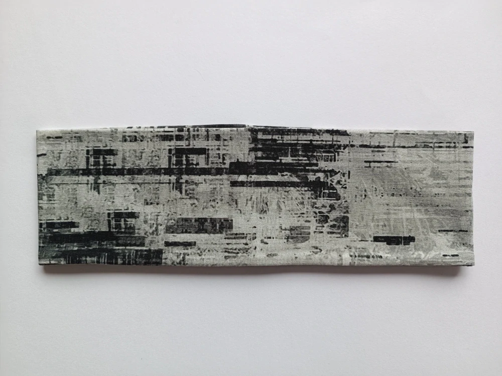 Dvojitá oboustranná čelenka "Šedý abstrakt" vel. 54-58cm