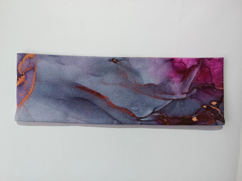 Dvojitá oboustranná čelenka "Šedorůžový mramor" vel. 54-58cm