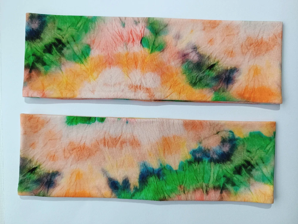 Dvojitá oboustranná čelenka "Jarní batika" vel. 54-58cm