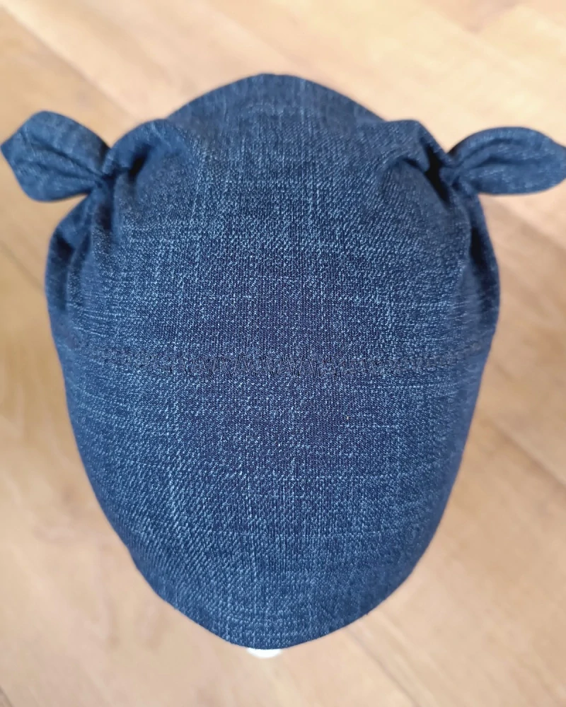 Čepice tvarovaná s oušky "Jeans"