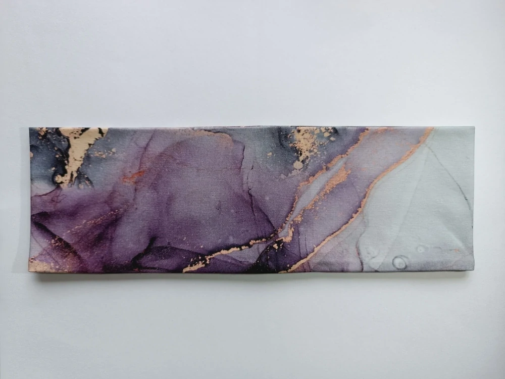 Dvojitá oboustranná čelenka "Růžovošedý mramor" vel. 54-58cm