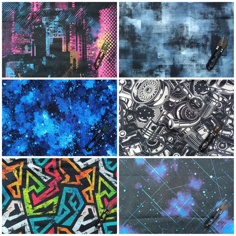 Geometrické a technické vzory v unisex stylu