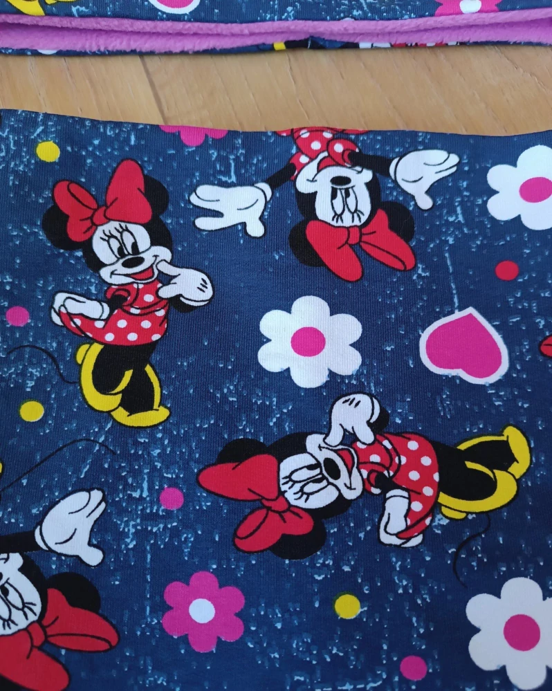 Zimní komplet "Minnie" růžový fleece, vel. 49-51cm