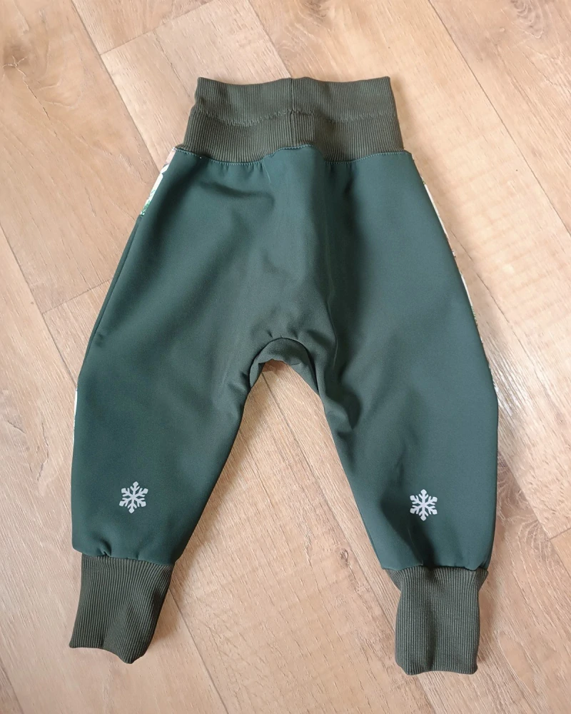 Rostoucí softshellové kalhoty "Králíček v kapradí" + Khaki softshell
