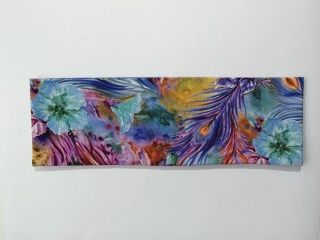 Dvojitá oboustranná čelenka "Paví zahrada" vel. 54-58cm