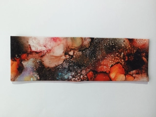 Dvojitá oboustranná čelenka "Ohnivá abstrakce" vel. 54-58cm