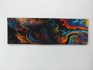 Dvojitá oboustranná čelenka "Barevný vesmír" vel. 54-58cm