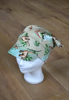 Dětský šátek s kšiltem "Dino svět" vel. 50-52/3cm