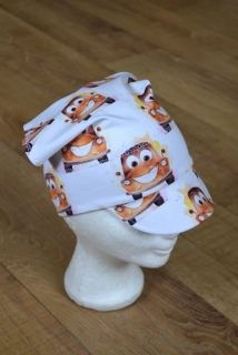 Dětský šátek s kšiltem "Veselá autíčka"