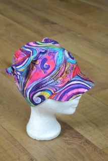 Dětský šátek s kšiltem "Barevný vír" vel. 48-50/1cm