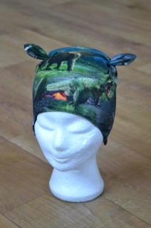 Čepice tvarovaná s oušky "Dinosauři" vel. 47-51cm