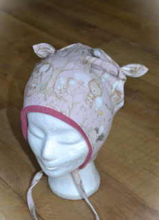 Zimní čepice s oušky na zavazování vel. 49-52/3cm