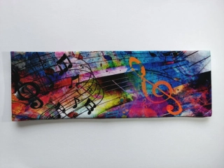 Dvojitá oboustranná čelenka "Rytmus barev" vel. 54-58cm