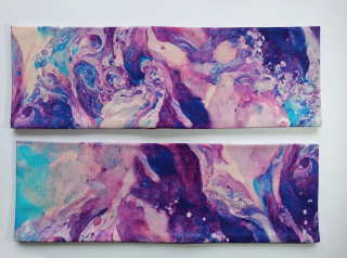 Dvojitá oboustranná čelenka "Fialový mramor" vel. 54-58cm