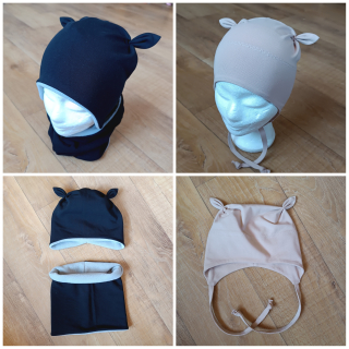 Zimní set + čepice na zavazování jaro/podzim