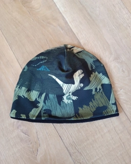 Zimní kulatá čepice "Dino svět" + černý fleece, vel. 53-55cm