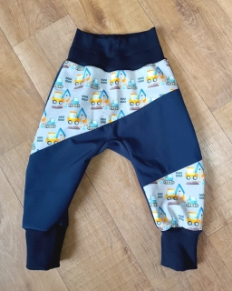 Rostoucí softshellové kalhoty  "Stavba" + tmavě modrý softshell