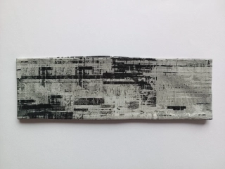 Dvojitá oboustranná čelenka "Šedý abstrakt" vel. 54-58cm