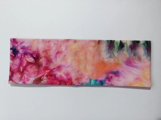 Dvojitá oboustranná čelenka "Duhový tie-dye" vel. 54-58cm