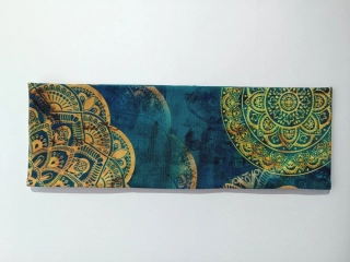 Dvojitá oboustranná čelenka "Mandala v petroleji" vel. 54-58cm