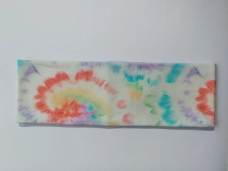 Dvojitá oboustranná čelenka "Duhová batika" vel. 54-58cm